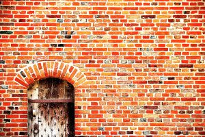 Brick Wall and Wooden Door