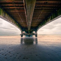 Underneath Bournemouth Pier (in colour)